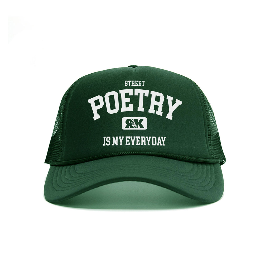 Poetry Trucker Hat Hunter Green
